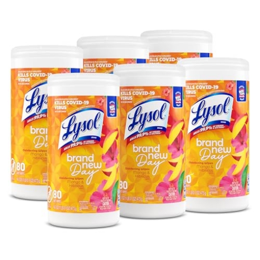 Picture of Lysol RAC97181 Lysol Disinfecting Wipes, Mango & Hibiscus 80ct, (Pack of 6) (CT-6-EA)