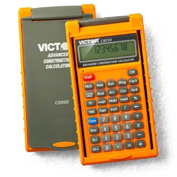 Picture of Victory Innovations Co. VCTC6000 Victor C6000 Advanced Construction Calculator with Protective Case Displays in Fractional or Dimensional Forms Perfect for Carpenters, Renovators,Builders, Contractors, Estimators (EA)