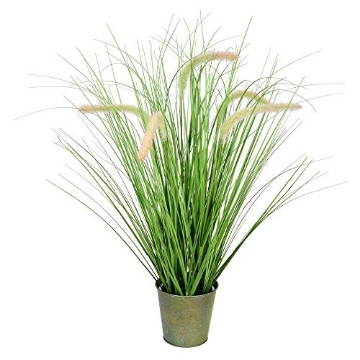 Picture of Vickerman TD190126 Vickerman Everyday 26" Artificial Green Grass and Cattails with Iron Pot - Faux Grass Plant Decor - Home Or Office Indoor Greenery Accent - Maintenance Free (EA)