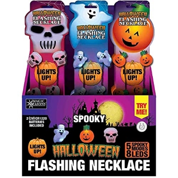 Picture of MAGIC CHEF 702921 Magic Seasons Prelit Spooky Flashing Bulb Necklace Accessory - Case of: 2424 (PK-24-EA)