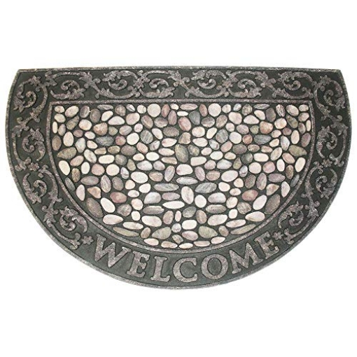 Picture of J & M HOME FASHIONS 4517 DII Non-Slip Outdoor Printed Flocked Coir Doormat, 23x35, Welcome Pebbles (EA)