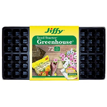 Picture of Jiffy/Ferry Morse Seed Co T72HST-14 Jiffy Seed Starting Greenhouse with 72 Biodegradable 36mm Peat Pellets and Bonus SUPERthrive Sample + Plant Markers (T72HST14) (EA)