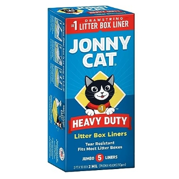 Picture of Jonny Cat C00154 Jonny Cat Litter Box Liners: Heavy Duty - Tear & Leak Resistant - Drawstring Close - Jumbo, 5 Count (EA)