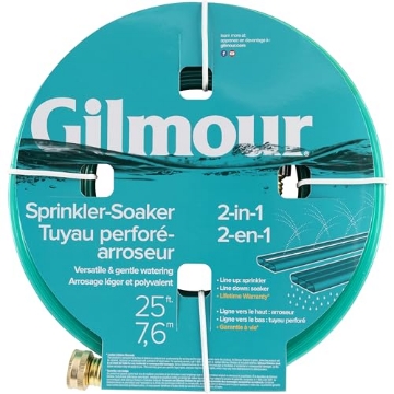 Picture of Gilmour 1066005 Gilmour 2-in-1 Sprinkler Soaker Hose, 25 ft Heavy Duty Watering Hose with Holes, Water Hose for Lawn and Garden Irrigation (EA)