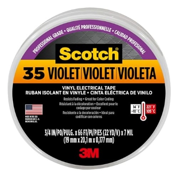 Picture of Scotch-Brite 11271-BA-5 3M Scotch Vinyl Color Coding Electrical Tape 35, 3/4 in x 66 ft, Violet - 11271-BA-5 (PK-5-EA)