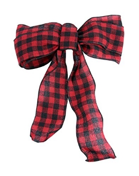 Picture of HOLIDAY LIGHT RAIL LLC 7932 8.5" x 14" Red and Black 6 Loop Plaid Mesh Indoor Christmas Bow (PK-12-EA)