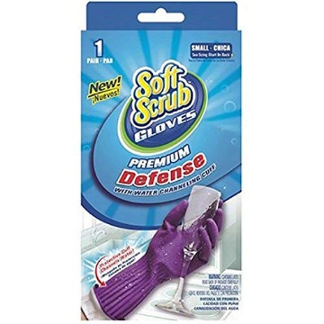 Picture of Soft Scrub 12811-16 Soft Scrub Premium Defense Household Gloves, Small, Purple, Disposable, 20 Mil Thickness, Ribbed Cuff, 15 In Extra Long Fingertips (EA)