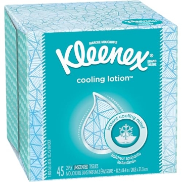 Picture of KIMBERLYCL 50140 Kleenex Cooling Lotion Facial Tissues With Coconut Oil & Aloe, 1 Cube Box, 45 Total Tissues (EA)