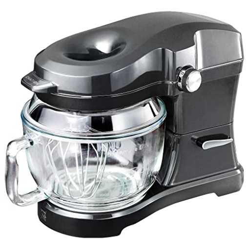 Picture of Kenmore KKEOVSMG Kenmore 500W Oviation Stand Mixer - 10 Speed Mixing, Tilt-Head, 5QT Handheld Glass Bowl With Pouring Top Splash Guard, Flat Beater, Whisk, Dough Hook Attachments Countertop Kitchen Appliance, Grey (EA)