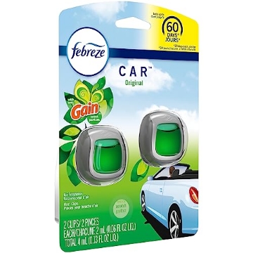 Picture of Febreze 80373075 Febreze Car Air Freshener Vent Clip Gain Original Scent, .06 oz. Car Vent Clip, 2 Count (PK-8-EA)