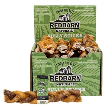 Picture of REDBARN PET PRODUCTS LLC 227001 Redbarn 7" Braided Bully Sticks for Dogs - Natural, Grain-Free, Highly Palatable, Long-Lasting Dental Chews Sourced from Free-Range, Grass-Fed Cattle 25 Sticks (PK-20-EA)
