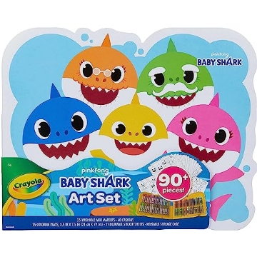Picture of Crayola, LLC 04-1042 Crayola Baby Shark Art Set, 90 Pieces, Gift for Kids, 4, 5, 6, 7 (PK-4-EA)
