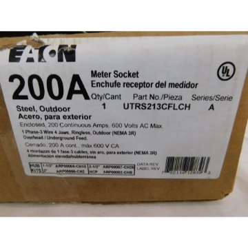 Picture of Eaton Brothers Corp. UTRS213CFLCH Cutler Hammer Meter Socket 200 Amp Boxed (EA)