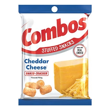 Picture of Combos 114650 COMBOS Cheddar Cheese Cracker Baked Snacks 6.3-Ounce Bag (PK-12-EA)