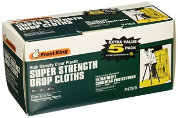 Picture of FROST CUTLERY CO P470/5 Frost King P470 Super Strength High Density Drop Cloths, 9' x 12' x .47 mil, Clear (PK-12-EA)
