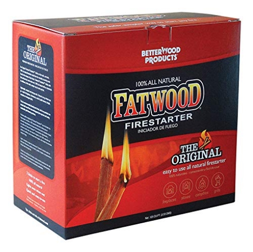 Picture of Wood Products Internation 09987 FATWOOD Wood Products Int'l 9987 Firestarter.125 Cu. Ft, 5-Lbs. - Quantity 44 (PK-4-EA)