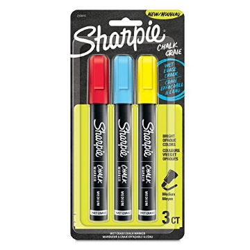 Picture of Sharpie SAN2103015 Sharpie Chalk Marker, Wet Erase Markers, Assorted Colors, 3 Count (PK-3-EA)