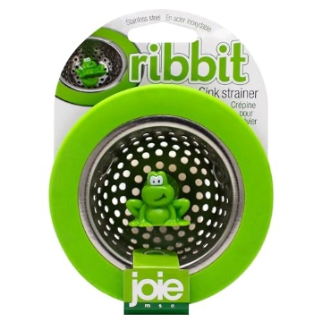Picture of JOIE 10029 Joie Ribbit Kitchen Sink Strainer Basket, Fits All Standard Sinks, Stainless Steel, Cute Garbage Disposal Drain Cover, 4.5-Inch, Green Frog (EA)