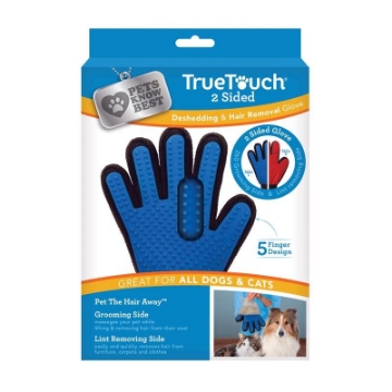Picture of TRUE TOUCH PKB08124 True Touch Five Finger Deshedding Glove- Premium Version, Gentle Grooming Glove Great Cats & Dogs with Long or Short Fur- Includes 1 Authentic Right-Hand Glove & 1 Lint Roller (EA)