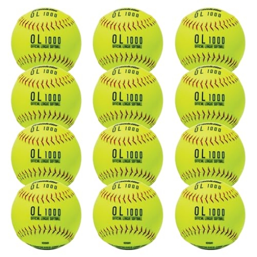 Picture of FRANKLIN 1550D12 Franklin Sports 12" Fastpitch Softballs - 12 Pack, Official Size and Weight, Durable Construction, Optic Yellow Cover, Flat Seams, Synthetic Cover (PK-12-EA)