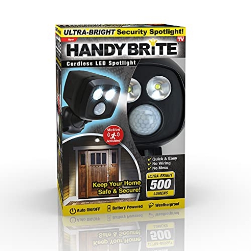 Picture of HANDY BRITE HBSL-MC4 Ontel Handy Brite Ultra-Bright Cordless LED Security Spotlight, 500 Lumens, Motion-Activated, Battery Powered, Weatherproof Light with Auto On/Off - Quick & Easy Set Up, No Wiring (EA)