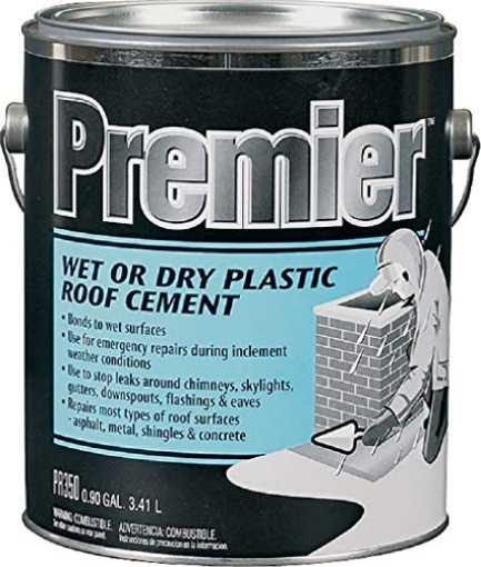 Picture of Premiertek.net, LLC PR350042 Premier Black Asphalt Wet/Dry Surface Roof Cement 0.9 gal. (PK-4-EA)