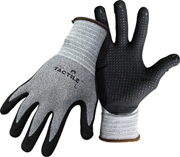 Picture of Boss Products Usa Llc 8445L BOSS 8445L 656731 Tactile Dotted Dipped Nitrile Palm Glove, Large, Black/Gray (EA)