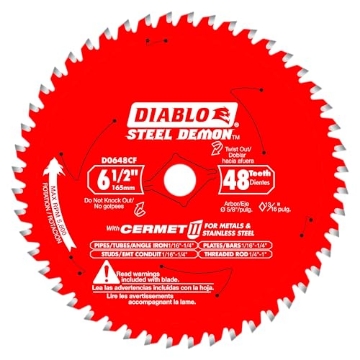 Picture of Diablo D0648CFA Diablo Steel Demon Cermet II Saw Blade for Metal - 6-1/2" x 48-Teeth, Triple Chip Grind - D0648CFA (PK-5-EA)