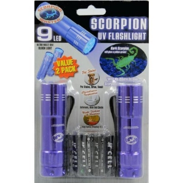 Picture of SCORPION 900220 Shawshank LEDz Scorpion UV 9 LED Flashlight, 2 Piece (EA)
