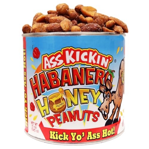 Picture of SOUTHWEST SPECIALTY FOOD INC AK809 ASS KICKIN’ Habanero Honey Spicy Hot Peanuts – 12oz - Ultimate Spicy Gourmet Gift Peanuts - Try if you dare! (EA)