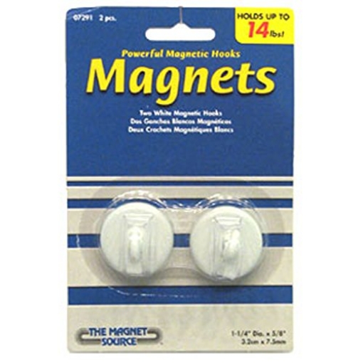 Picture of Magnet Source 07291 Master Magnetics 07291 White Magnet Hook 2 Count (EA)
