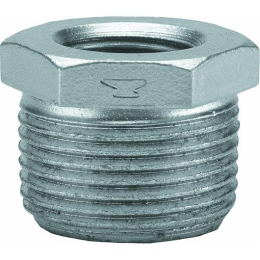 Picture of ANVIL INTERNATIONAL 8700131454 Anvil 8700131454, Malleable Iron Pipe Fitting, Hex Bushing, 2" NPT Male x 1-1/2" NPT Female, Galvanized Finish (EA)