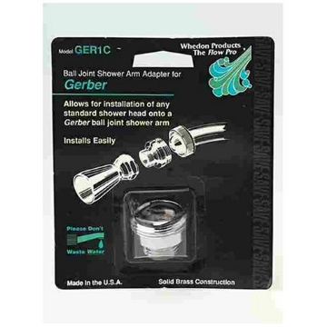 Picture of WHEDON PRODUCTS INC GER1C Whedon Shower Arm Adapter 1/2" Chrome, Chrome Plated, Solid Brass (EA)