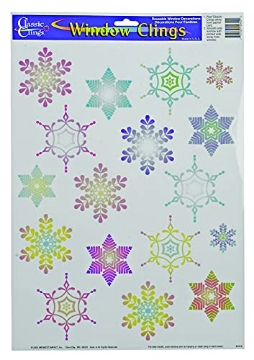 Picture of IG DESIGN GROUP AMERICAS INC IG128395 IMPACT INNOVATIONS Multicolored Christmas Classic Snowflakes Window Clings - Case of: 48; Each Pack Qty: 1; (PK-48-EA)