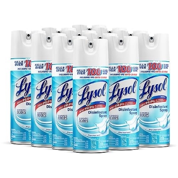 Picture of Lysol 19200-74186 Lysol Disinfectant Spray, Sanitizing and Antibacterial Spray, For Disinfecting and Deodorizing, Crisp Linen, 12.5 Fl. Oz (Pack of 12) (CT-12-EA)