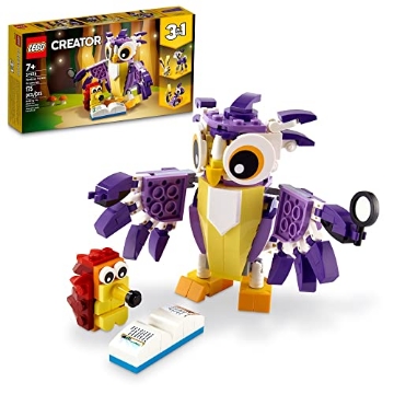 Picture of Lego 31125 LEGO Creator 3 in 1 Fantasy Forest Creatures, Woodland Animal Toys Set Transforms from Rabbit to Owl to Squirrel Figures, Gift for 7 Plus Year Old Girls and Boys, 31125 (EA)
