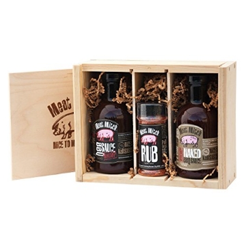 Picture of MEAT MITCH 3915 Meat Mitch WHOMP! Gift Set in Premium Wooden Laser-Etched Box (PK-6-EA)