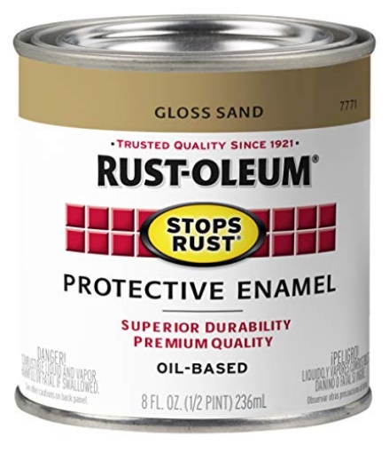 Picture of Rustoleum 7771-730 Rust-Oleum 7771730 Stops Rust Brush On Paint, Half Pint, Gloss Sand (Pack of 1) (EA)
