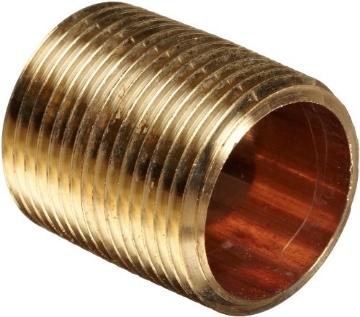 Picture of Andersen 38300-20 Anderson Metals - 38300-20 Red Brass Pipe Fitting, Close Nipple, 1-1/4" NPT Male, 1-5/8" Length (EA)