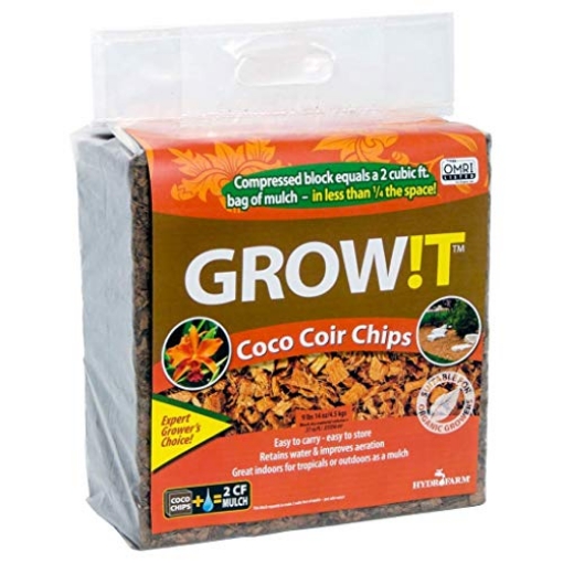 Picture of GROWIT JSCC2 GROW!T JSCC2 - Organic Coco Coir Planting Chips (9 LBs), Block - Promotes Growth tropical flowers and plants, Perfect for indoor or outdoor usage (EA)