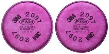 Picture of 3M 07184 3M 2097 P100 Particulate Filter with Organic Vapor Relief, 2 Pack (4.3 Inch) (PK-2-EA)