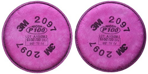 Picture of 3M 07184 3M 2097 P100 Particulate Filter with Organic Vapor Relief, 2 Pack (4.3 Inch) (PK-2-EA)