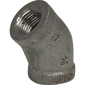 Picture of ANVIL INTERNATIONAL 8700126108 Anvil 8700126108, Malleable Iron Pipe Fitting, 45 Degree Elbow, 3/8" NPT Female, Black Finish (EA)