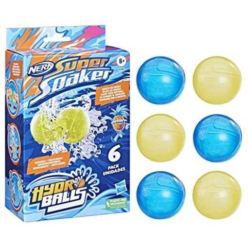 Picture of Hasbro HSBF6393 Nerf Super Soaker Hydro Balls 6-Pack, Reusable Water-Filled Balls, Ages 6 and Up (EA)
