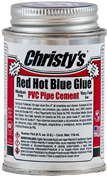 Picture of Christmas Time 505200 Christy's Red Hot Blue Glue PVC Cement - Medium Body, Very Fast Set, Low-VOC, 1/4 Pint (4 fl oz) (EA)