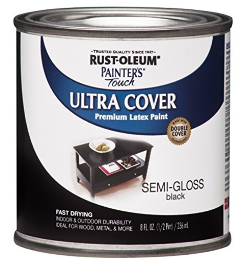 Picture of Rustoleum 1974730 Rust-Oleum 1974730-6PK Painter's Touch Latex Paint, Half Pint, Semi-Gloss Black, 6 Pack, 8 Fl Oz (Pack of 6) (PK-6-EA)