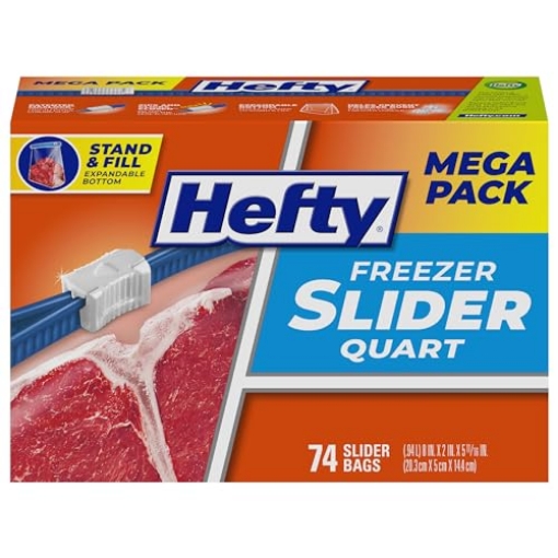 Picture of Hefty R8-2216 Hefty Slider Freezer Kitchen Storage Bags, Quart Size, 15 Count (EA)