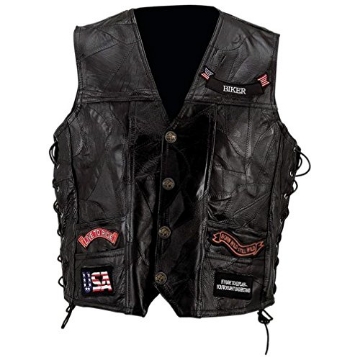Picture of Bf Systems GFVBIK142X Diamond Plate Rock Design Genuine Buffalo Leather Vest - 2X Big (EA)