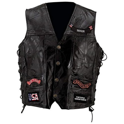 Picture of Bf Systems GFVBIK142X Diamond Plate Rock Design Genuine Buffalo Leather Vest - 2X Big (EA)