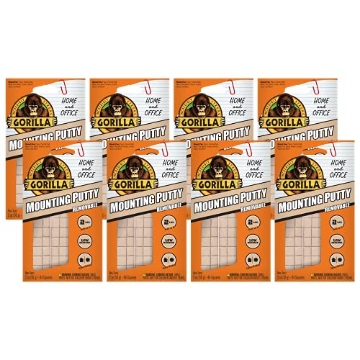 Picture of GORILLA 102745 Gorilla Mounting Putty, Natural Tan Color, 84 Pre-Cut Squares (Pack of 8) - Non-Toxic Removable & Repositionable Wall Putty (PK-8-EA)